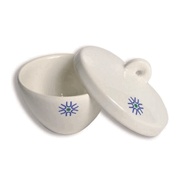 10 mL Porcelain Crucibles with Cover, Wide Form