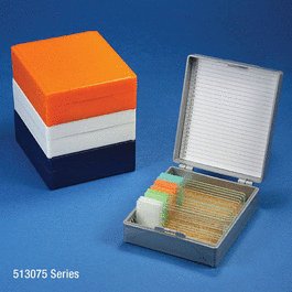 Slide Box for 25 Slides, Cork Lined, Orange