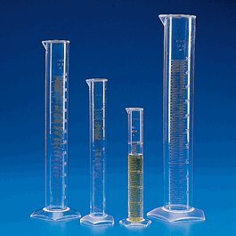 Graduated Cylinder, PMP (TPX), Molded Graduations, 50 mL, PK/30