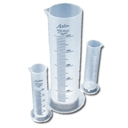 Graduated cylinder, 1000mL, PP, squat form,print grads,class B