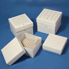 Freezing Box, 2 in., Cardboard, 100-Place (10x10 format), fits 1.0mL and 2.0mL CryoCLEAR vials, White