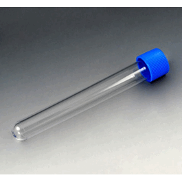 Test Tube with Attached Red Screw Cap, 16 x 120mm (15mL), PS, STERILE, Individually Wrapped