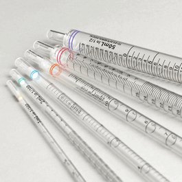 1 mL Serological Pipette, PS, Standard Tip, 275 mm, STERILE, Yellow Striped, Individually Wrapped