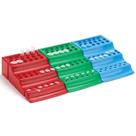 Workstation, 4-Way for use with Microtubes, 1.5mL Microcentrifuge tubes and 0.2mL and 0.5mL PCR tubes, PP, Red