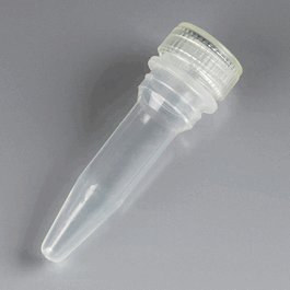 Microtube, 1.5mL, Attached Screw Cap for Color Insert, with O-Ring, STERILE, PP, 100/Bag, 10 Bags/Unit