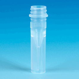 Microtube, 0.5mL, Self-Standing, Attached Screw Cap for Color Insert, with O-Ring, STERILE, PP, 100/Bag, 10 Bags/Unit