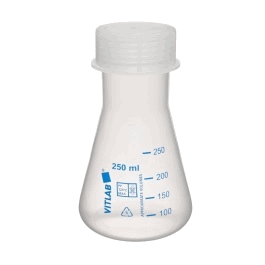 Dynalon Erlenmeyer Flask with Screw Caps, 50 mL, PP
