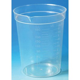 Specimen Container, 6.5oz, with Pour Spout, PS, Graduated