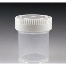Container: Tite-Rite, 20mL (0.67oz), PP, 35mm Opening, Graduated, with Separate White Screwcap