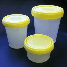 Container: Histology, 1000mL (32oz), PP, Graduated, with Separate Yellow Screwcap