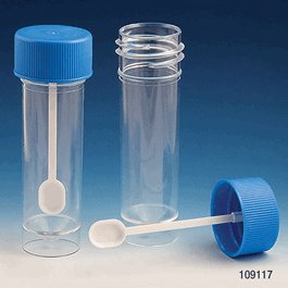 Container, Universal, 30mL, Attached Screwcap, PP, Conical Bottom, Self-Standing, 100/Bag, 5 Bags/Unit