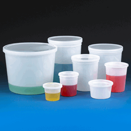 Container, Multi-Purpose, HDPE, Economy Style, 86oz (2580mL), Separate Snap Lid, Natural