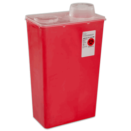 Covidien 4 qt. Monoject Vertical Drop Sharps Container, Red, Small