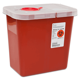 Covidien 2 gal. Multipurpose Sharps Container with Hinged Lid, 10 x 7-1/4 x 10-1/2 in.