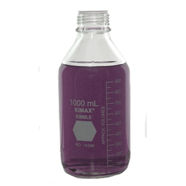 DWK Life Sciences (Kimble) KIMAX GL45 Graduated Media Bottles ONLY (No Caps), 1 L