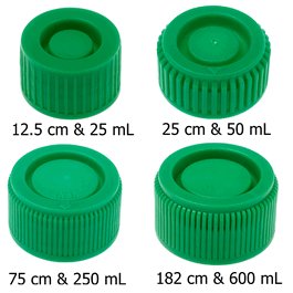 Celltreat Replacement Plug Seal Flask Caps (fits 12.5 cm2 and 25 mL), Sterile