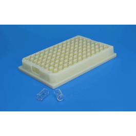 0.5mL MTP System ABS Plate with Glass 9x17mm Flat Bottom Vials and Molded Tan PTFE/Silicone Liner