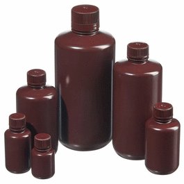 Thermo Scientific Nalgene 30 mL (1 oz) Narrow-Mouth Opaque Amber HDPE Packaging Bottles with 20-415 mm Closure