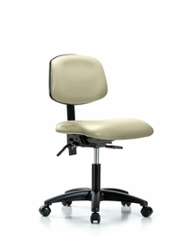 Vinyl Chair - Desk Height with Casters in Black Trailblazer Vinyl
