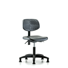 Polyurethane Chair - Desk Height with Stationary Glides in Blue Polyurethane