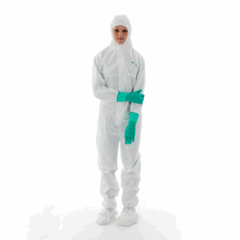 BioClean-D Sterile Coveralls with Hood and Boots, Thumb Loops, White, S