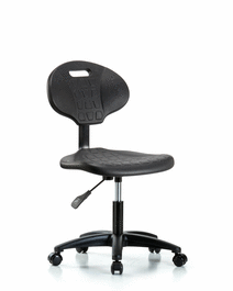 Erie Polyurethane Chair - Desk Height with Casters in Blue Polyurethane