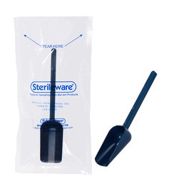 SP Bel-Art Sterileware Metal Detectable Sterile Sampling Scoop; 250 mL (8 oz), Plastic, Individually Wrapped, Blue