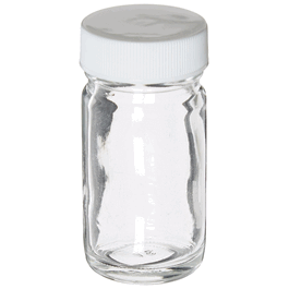 1 oz, 30 mL Clear Tall Wide Mouth Jar, 33-400 mm White PP Closure, F217 Lined