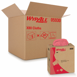 WYPALL X80 Wipers, White, 12-1/2 x 12 in., <sup>1</sup>/<sub>4</sub> fold