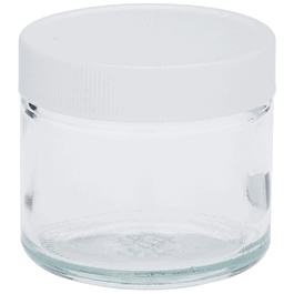 2 oz, 60 mL Clear Jar, 53-400 mm Thread, White Polypropylene Closure, Unlined