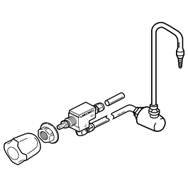 Deionized/Distilled Water (DW) Gooseneck Fixture Kit, White, for hood depths less than 37.7 in.