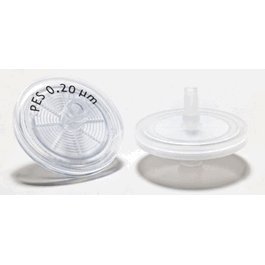 ABLUO Sterile 25 mm Syringe Filters with Acrylic Housing, PES, 0.20 um, Female Luer Lock / Male Luer Slip