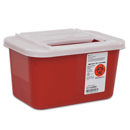 Covidien Multipurpose Sharps Containers with Sliding Lid, 1 gal., Red, 6.25 x 7 x 10.5 in.