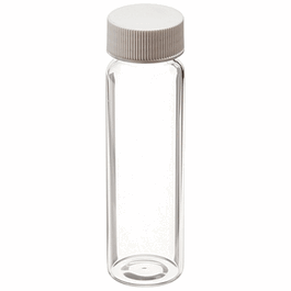 Precleaned - 40mL Amber Vial, 24-400mm Solid Top White Polypropylene Closure, PTFE Lined