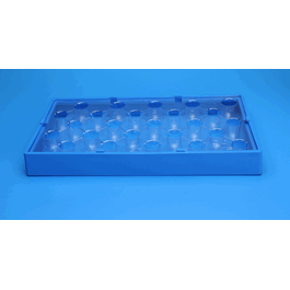 25 Position Insert Tray for Universal Vial Rack, to Hold 15 mm Vials, made from Clear PETG