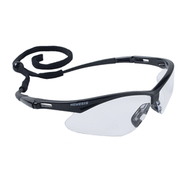 V30 Nemesis Safety Glasses, Clear Anti-Fog Lens, Black Frame