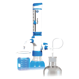 LH Technologies Sapphire Bottletop Dispenser with Recirculation Valve, Dual Inlet, 0.25 to 2.5 mL