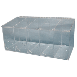 5 Compartment Glove Dispenser with Single Lid and Front Access, 1/4 in. clear PETG, 26W x 12H x 12D