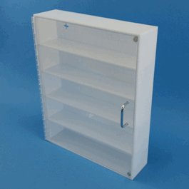 Safety Glass Cabinet with door, 1/4 in. clear PETG, 16W x 20H x 4.25D