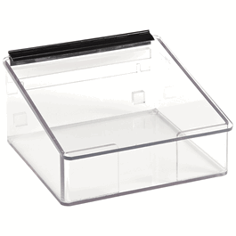 Wiper Dispenser for 9 x 9 wipes with lid, 5.5 in. tall, 1/4 in. clear acrylic, 9.5W x 5.5H x 9.5D