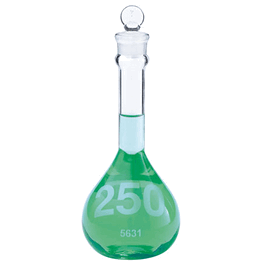1 L DWK Life Sciences (Kimble) KIMAX Class A Serialized and Certified Heavy Duty Wide Mouth Volumetric Flasks with Glass Stopper