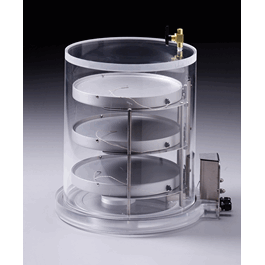 3 removable, 10 in. dia. Heated Shelves w/temperature probes, acrylic cover, stainless steel support, flexible shelf spacing, wireless shelves, 230V NA