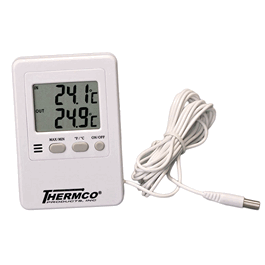 In-Door/Out-Door Digital Thermometer -10/50C and F, Min-Max,