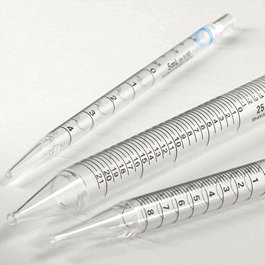 10 mL Serological Pipette, PS, Short, 230 mm, STERILE, Orange Striped, Individually Wrapped