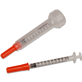 Covidien 1 mL Insulin Syringe ONLY, Regular Tip, Sterile, 100/bx, 5 bx/cs
