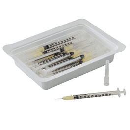 Covidien Allergy Tray, 1/2 mL TB Syringe with Fixed Needle, 28 x 1/2 in., 25/tray, 40 trays/cs