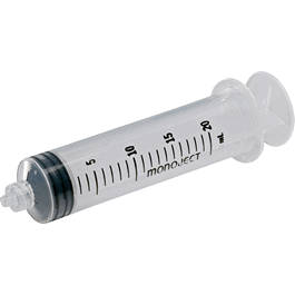Covidien 20 mL Syringe ONLY, Eccentric Tip, 1 mL Graduations, 50/bx, 6 bx/cs