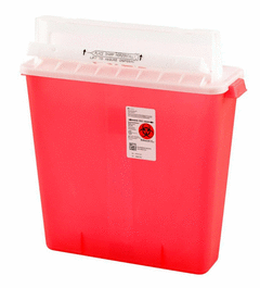 Covidien 4 gal. SharpStar I.V. Sharps Containers with Counterbalanced Lid, Transparent Red