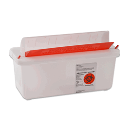Covidien 5 qt. In-Room Sharps Containers with Mailbox-Style Lid, Transparent Red