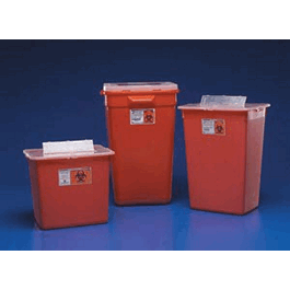 Covidien Sharps-A-Gator Sharps Container, 10 gal., Red, Split Lid, Sharps Port, Large Volume, 15-1/2 x 12 x 21-1/2 in.